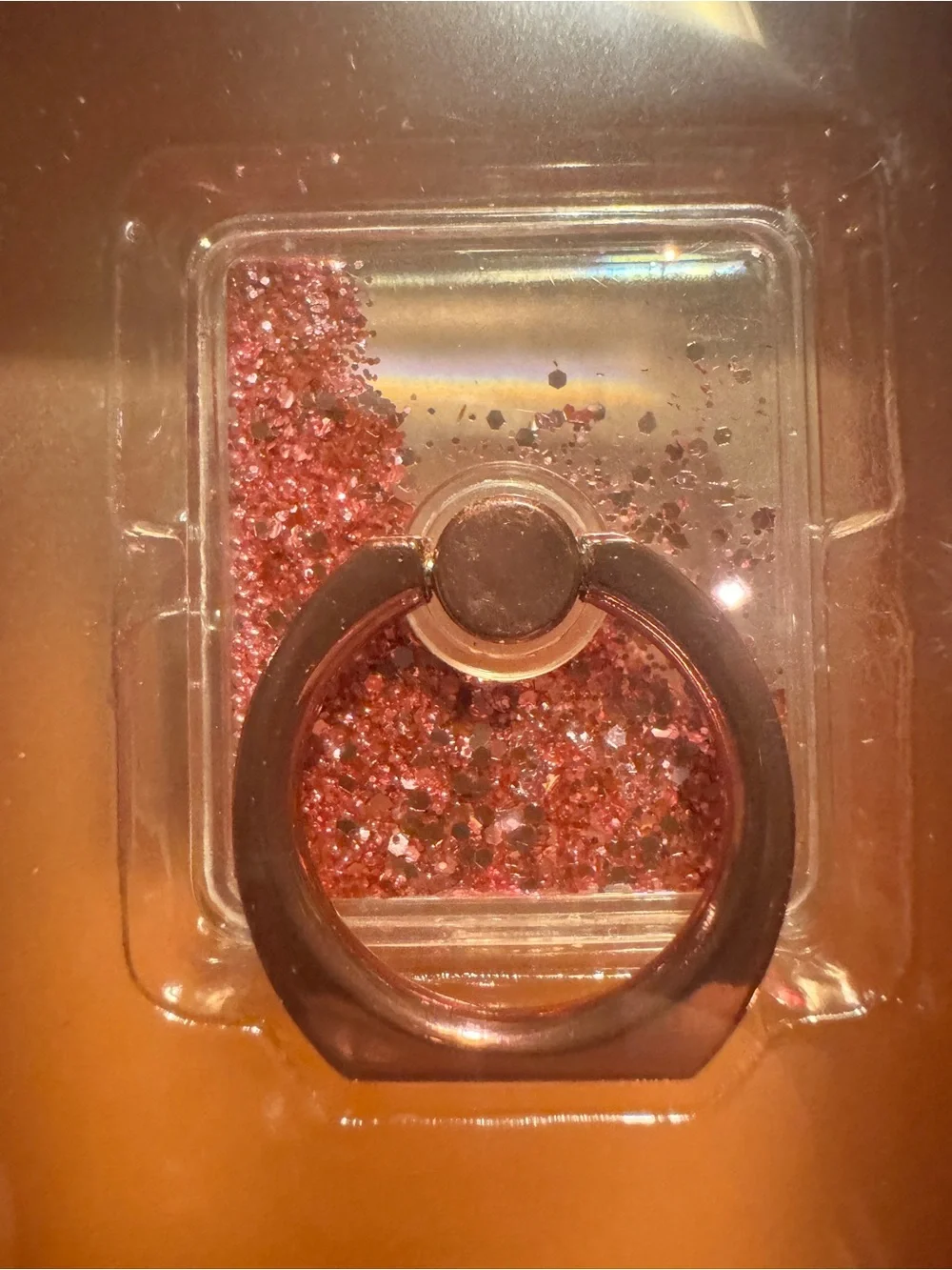 NWT Nicole Miller Floating Glitter Ring Holder –Rose Gold/Pink  cell iPhone